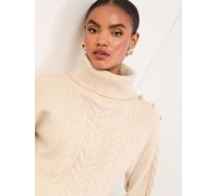 Lipsy Lipsy Neutral Cowl Neck Longline Cable Knitted Jumper