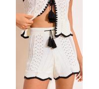 Lipsy Lipsy Neutral Crochet Shorts Neutral 42