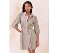 Lipsy Lipsy Neutral Textured Midi Shirt Dress Neutral EU 40 (UK 12)