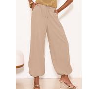 Lipsy Lipsy Neutral Touch of Linen Balloon Leg Trousers
