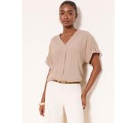 Lipsy Lipsy Neutral Touch Of Linen V-Neck Top
