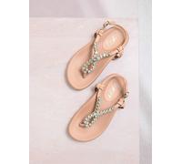 Lipsy Lipsy Nude Standard Fit Embellished Diamante Toe Post Footbed Sandals
