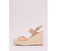Lipsy Lipsy Nude Standard Fit Mid Elastic Square Toe Buckle Espadrille Wedges
