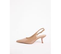 Lipsy Lipsy Nude Wide Fit Slingback Bow Mid Heel Court Shoes Nude EU 38 W (UK 5)