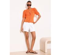 Lipsy Lipsy Orange Knitted Scallop Detail Cardigan