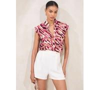 Lipsy Lipsy Pink Animal Print Utility Shirt Pink Animal EU 46 (UK 18)
