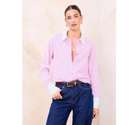 Lipsy Lipsy Pink Stripe White Collar Poplin Shirt Pink Stripe White Collar EU 36 (UK 8)