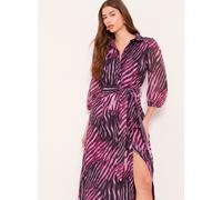 Lipsy Lipsy Pink Zebra 3/4 Sleeve Animal Print Midi Shirt Dress Pink Zebra EU 42 (UK 14)