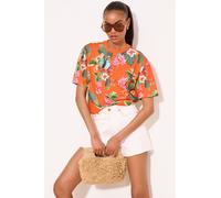 Lipsy Lipsy Printed Tropical Artwork T-Shirt