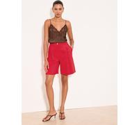 Lipsy Lipsy Red Bermuda Cross Hatch Tailored Shorts Rouge 38