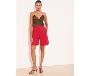 Lipsy Lipsy Red Bermuda Cross Hatch Tailored Shorts Rouge 40