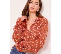 Lipsy Lipsy Red Bisou Heart Neck Tie Detail Blouse