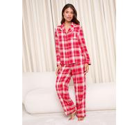 Lipsy Lipsy Red Check Woven Long Sleeve Pyjamas Set