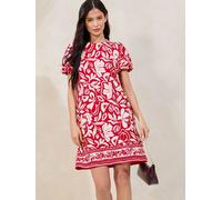 Lipsy Lipsy Red Textured Short Sleeve Jersey Mini Shift Dress Red EU 34 (UK 6)