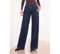 Lipsy Lipsy Rinse Blue Pintuck Wide Leg Tailored Jeans
