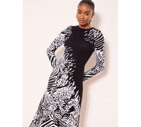 Lipsy Robes en maille noir / blanc, Taille XS