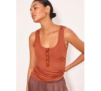 Lipsy Lipsy Rust Brown Rib Henley Vest