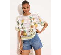lipsy Lipsy Satin Stripe Burnout T-Shirt pâle FR 48 (EU 46)