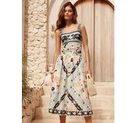 Lipsy Lipsy Scarf Print Midi Dress X Mandy Sade Blue 44