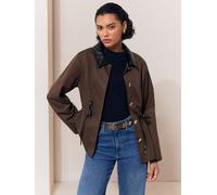 lipsy Lipsy Short Trench Faux Leather Collar Coat Brun FR 46 (EU 44)