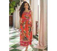 lipsy Lipsy Square Neck Belted Prom Midi Dress Rose FR 44 (EU 42)