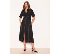 Lipsy Lipsy Stitch Fit and Flare Midi Shirt Dress Noir FR 40 (EU 38)