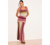 lipsy Lipsy Stripe Maxi Knitted Dress Rose FR 38 (EU 36)