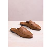 Lipsy Lipsy Tan Brown Faux Leather Snaffle Detail Slip On Mule Loafers Tan Brown EU 38 (UK 5)