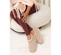 Lipsy Lipsy Taupe Faux Fur Whipstitch Detail Platform Bootie Nightwear Slippers