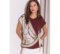 lipsy Lipsy Tie Side Scarf T-Shirt Brun FR 44 (EU 42)