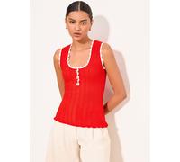 lipsy Lipsy Tipped Scallop Detail Knitted Vest rouge FR 42 (EU 40)