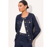Lipsy Lipsy Veste en jean sans col à la taille cintrée