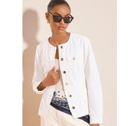 Lipsy Lipsy Veste en jean sans col à la taille cintrée