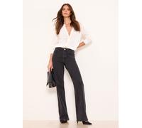 Lipsy Lipsy Washed Black Petite Wide Leg Jeans
