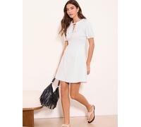 Lipsy Lipsy White Fit & Flared Denim Mini Dress White EU 36 (UK 8)