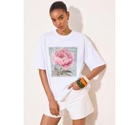 Lipsy T-shirt oversize bleu fumé / olive / pitaya / blanc, Taille XXL