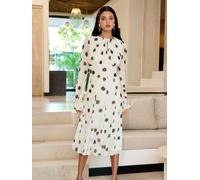 Lipsy Lipsy White Long Sleeve Underbust Fit And Flare Midi Dress White EU 36 (UK 8)