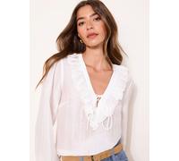 Lipsy Lipsy White Ruffle Tie Blouse