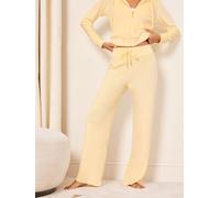 Lipsy Lipsy Yellow Velour Relaxed Wide Leg Jogger