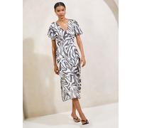 Lipsy Lipsy Zebra Printed Chiffon Flutter Sleeve Woven Midi Dress Zebra EU 38 (UK 10)