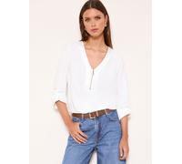 lipsy Lipsy Zip Front 3/4 Sleeve Top pâle FR 46 (EU 44)