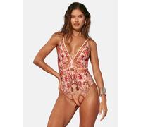 Lipsy Maillot de bain marron / brun foncé / rose pastel / lie de vin, Taille XL