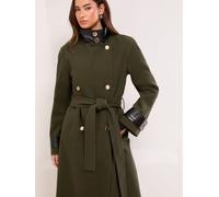 Lipsy Manteau long à col cheminée ceinturé effet croco Lipsy