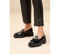 Lipsy Mocassins Lipsy en similicuir à bordure Or épaisse Brevet noir EU 38 W (UK 5)