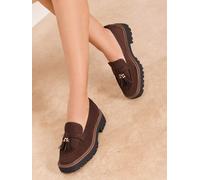 Lipsy Mocassins Lipsy en similicuir à bordure Or épaisse Marron chocolat 7 EU 40