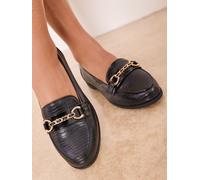 Lipsy Mocassins Vêtements de travail en faux croco Lipsy vernis à chaîne Noir EU 41 W (UK 8)