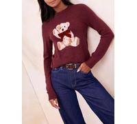 Lipsy Pull Lipsy en maille confortable à col rond imprimé ours avec naud