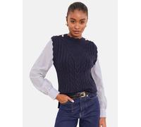 Lipsy Pull-over bleu marine / blanc, Taille L-XL