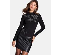 Lipsy Pull-over noir / argent, Taille L