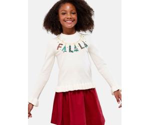 Lipsy Pull-over or / sapin / rouge sang / blanc cassé, Taille 116
